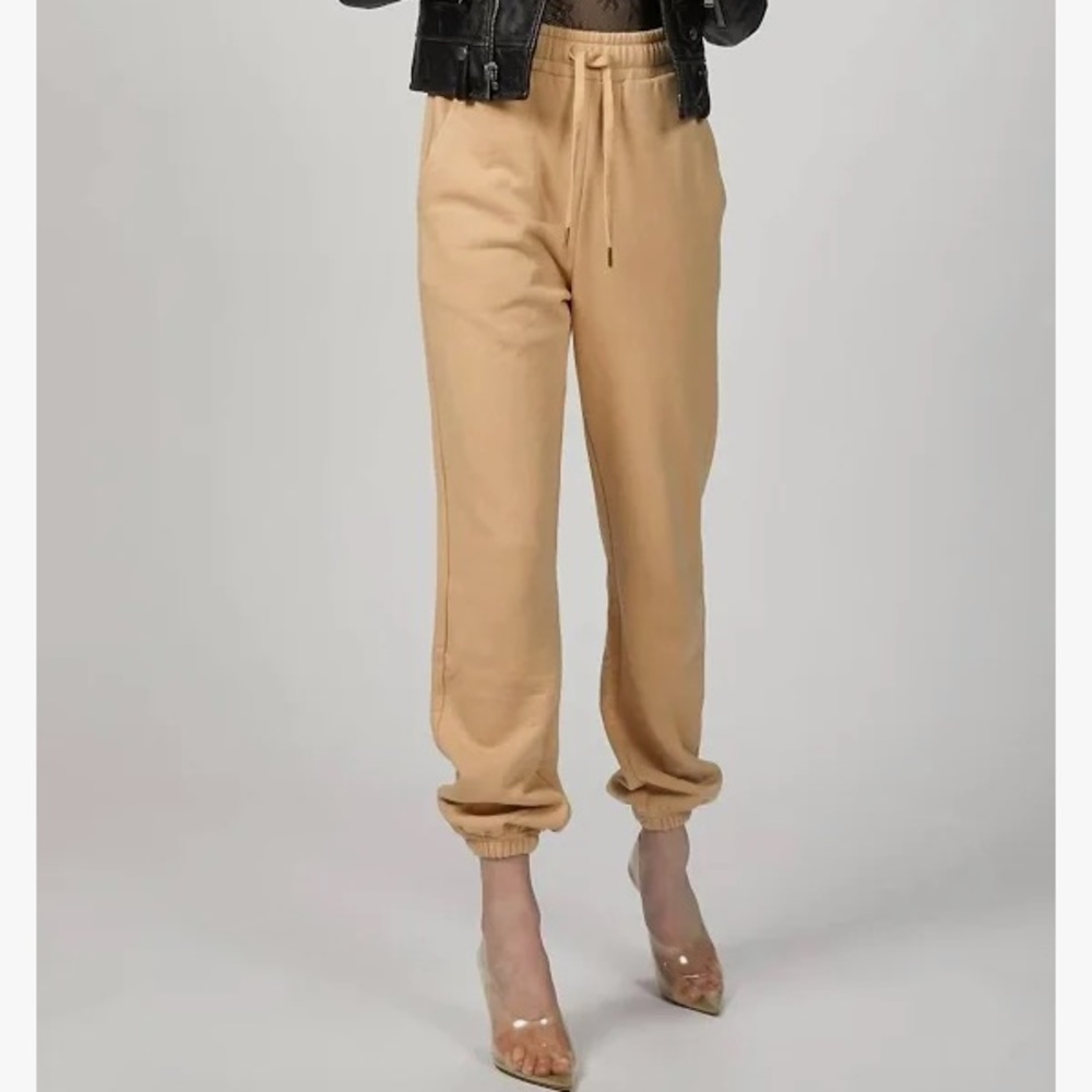 We Wore What tan sweatpants joggers xs
